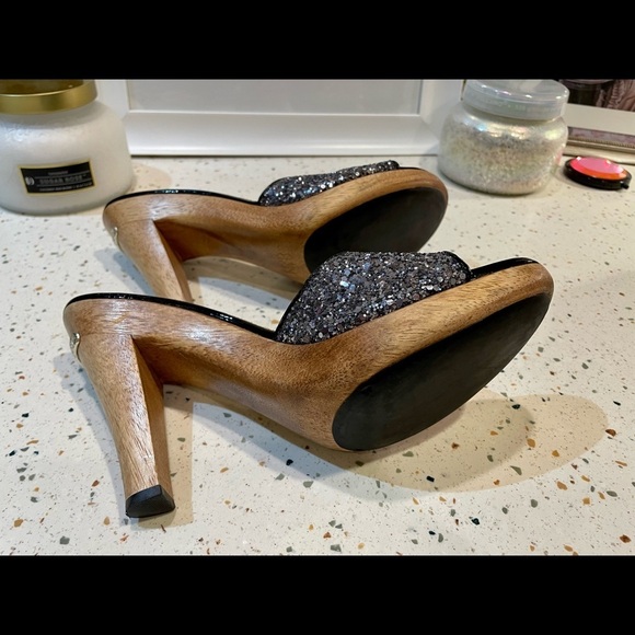 MICHAEL Michael Kors‎ Glitter Wooden Sandal Heels - Picture 10 of 15